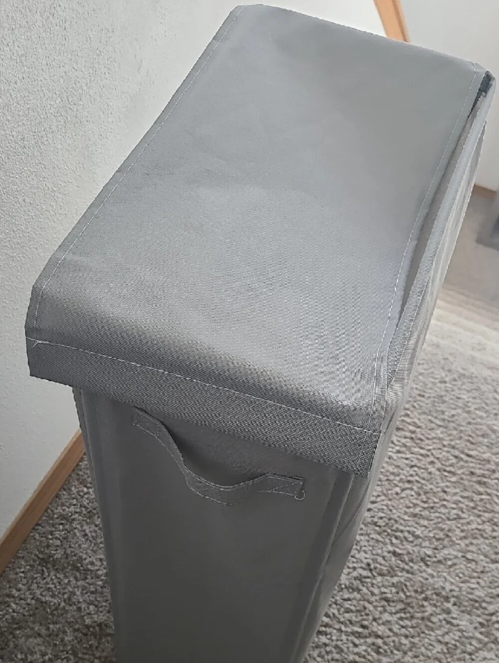 Narrow Gray Fabric Storage Bin - Home Organizer